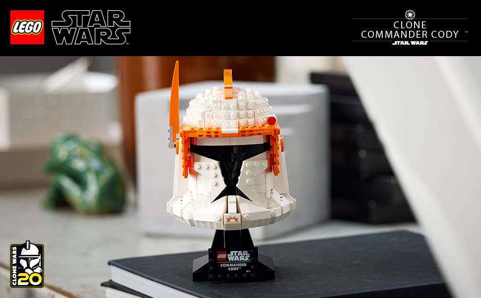 LEGO-Star-Wars-Clone-Commander-Cody-Helmet-75350-Building-Kit-for-Adults-Collectible-Brick-Built-Mem-lrm75350